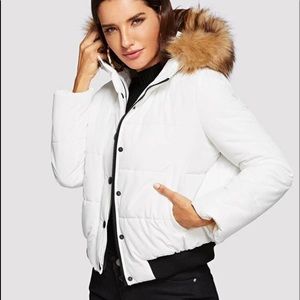 White cropped puffy jacket